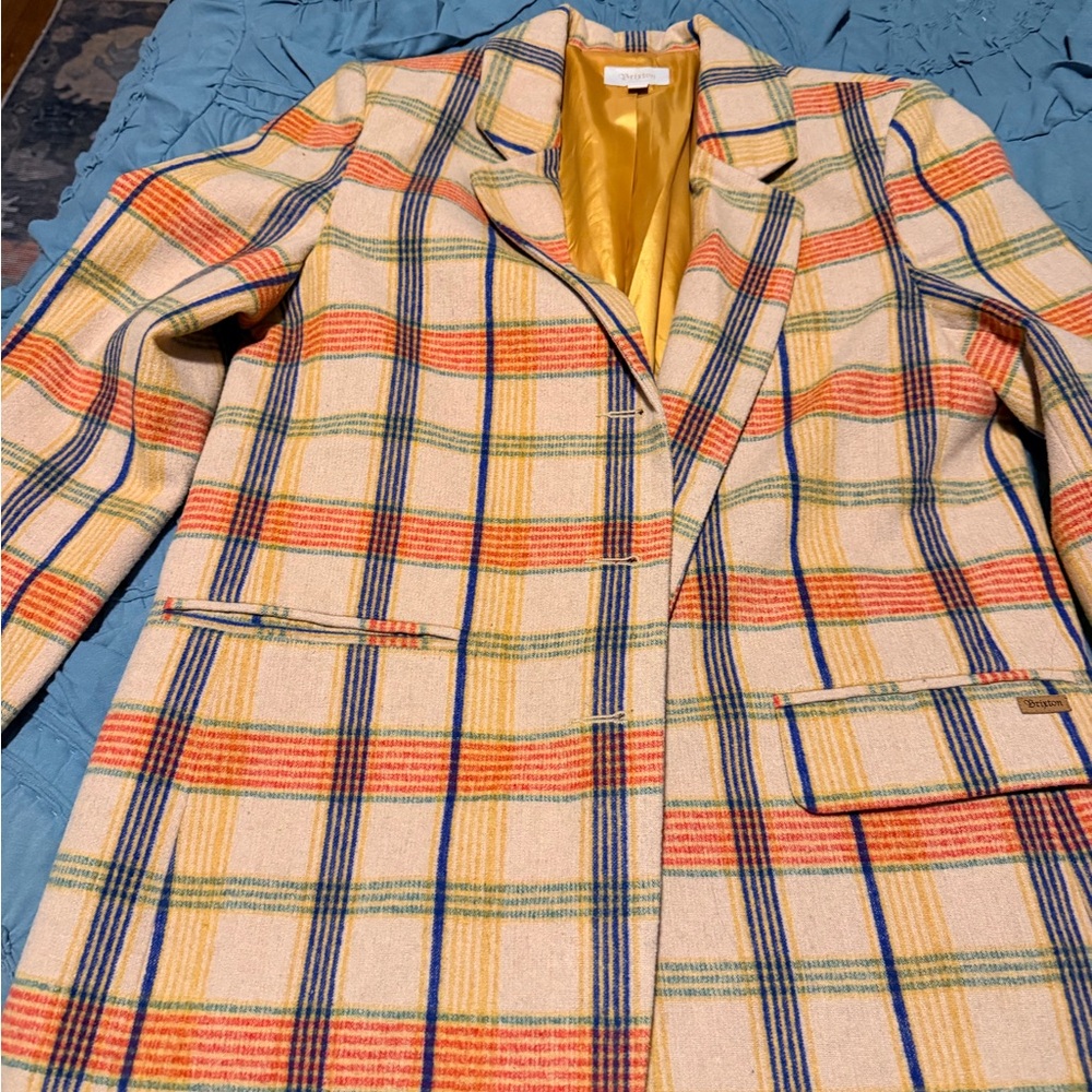 Brixton Plaid Blazer in Orange, Yellow, and Blue